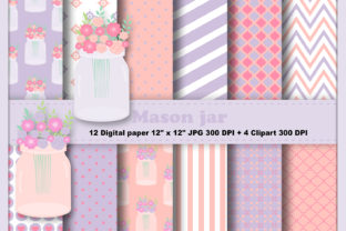 Mason Jars Digital Paper: Versatile, High-Resolution Design Assets for Crafters and Creators