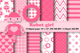 Robot Girl Digital Paper