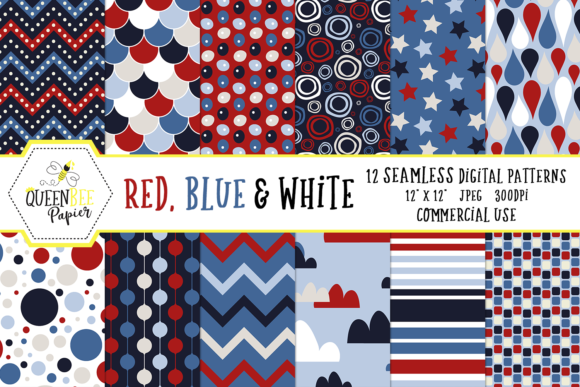 Seamless Red, White, and Blue Digital Paper: A Creative Toolkit for Patriotic Design