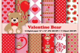 Valentine Bear Digital Paper
